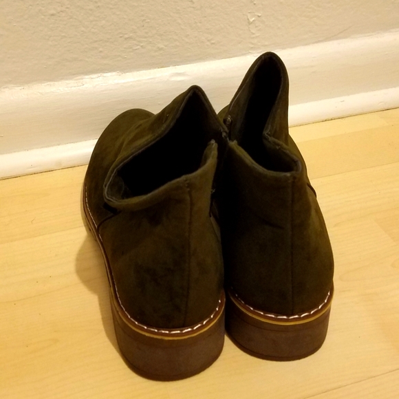 Army Green Ankle Booties - Picture 4 of 6